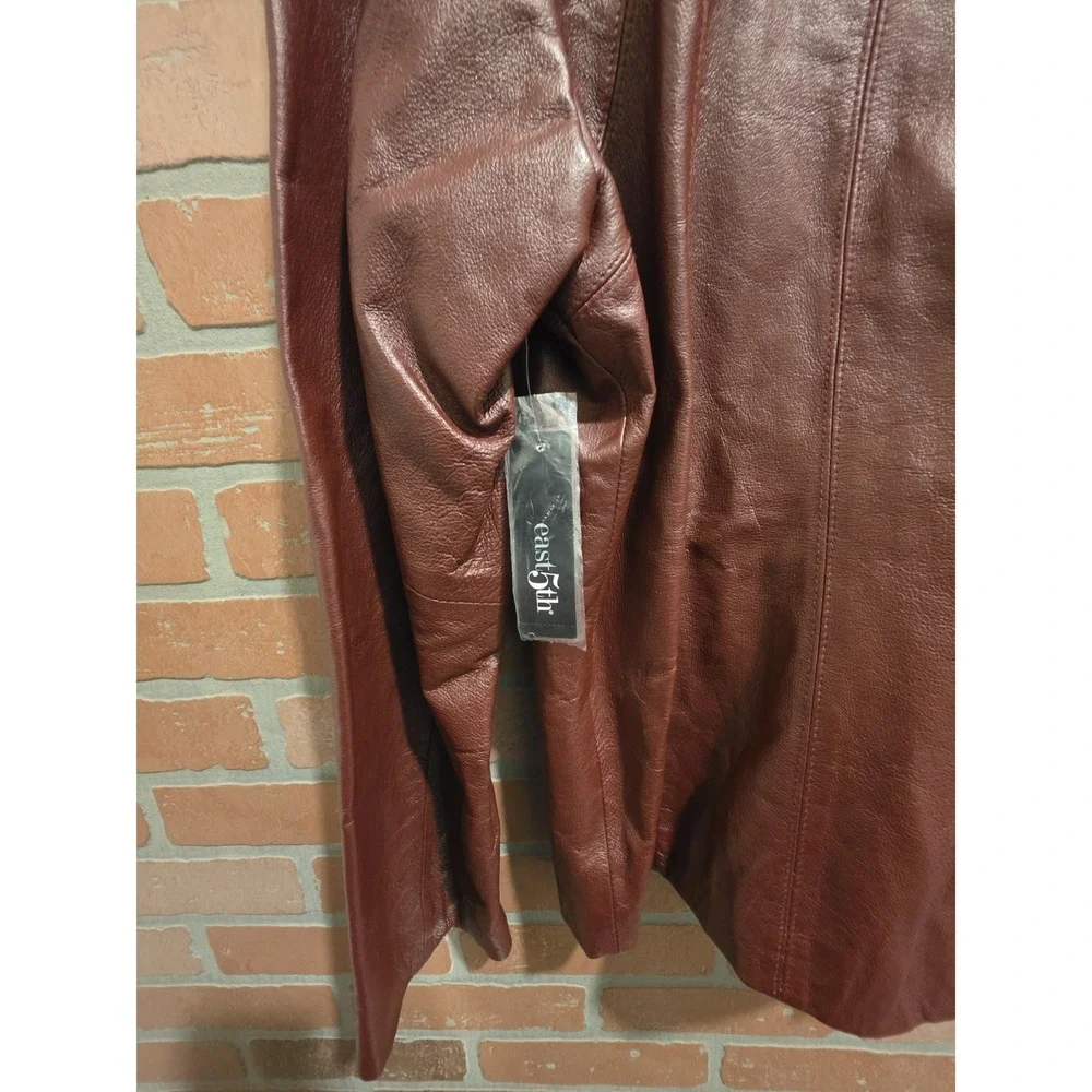 East 5th‎ Women's Red Burgundy Leather  Jacket XL New With Tag Genx Genz Y2k